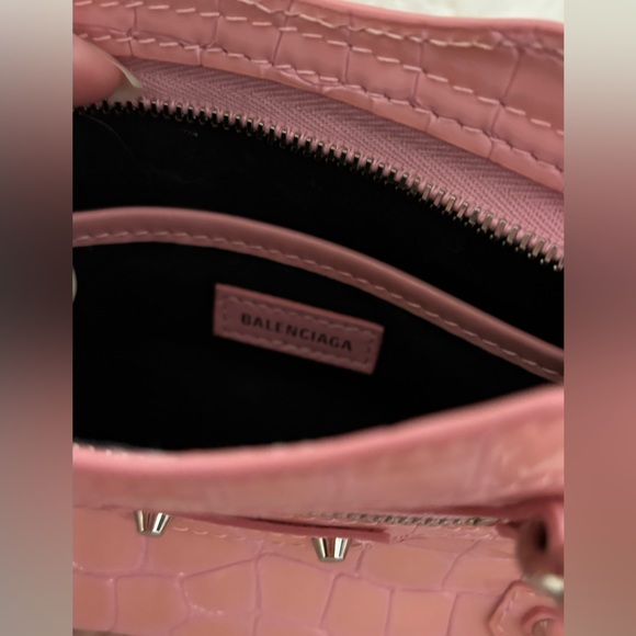 *RARE* Balenciaga Patent Crocodile Embossed Nano City Light Pink - Picture 15 of 15